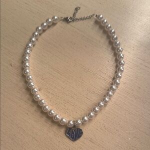 Urban Outfitters White and Blue Beaded Necklace